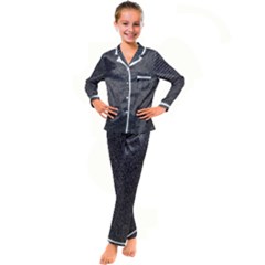 Texture-jeans Kid s Satin Long Sleeve Pajamas Set