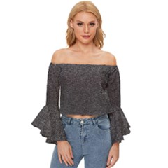 Texture-jeans Off Shoulder Flutter Bell Sleeve Top by nateshop