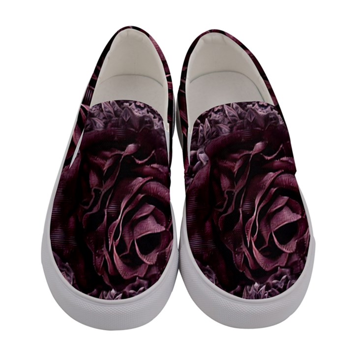 Rose Mandala Women s Canvas Slip Ons