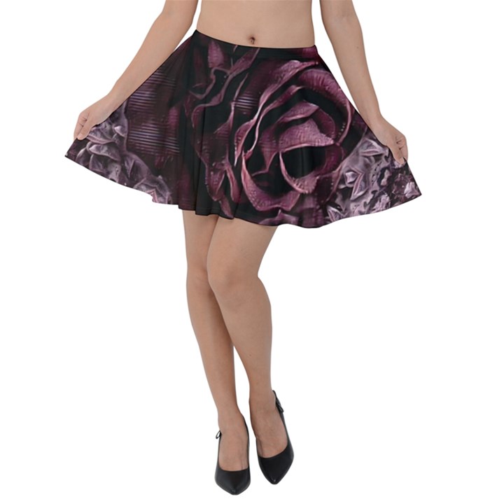 Rose Mandala Velvet Skater Skirt