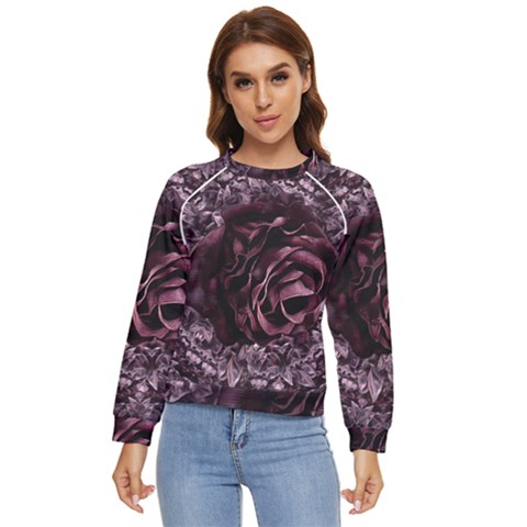 Rose Mandala Women s Long Sleeve Raglan Tee by MRNStudios