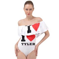 I Love Tyler Off Shoulder Velour Bodysuit  by ilovewhateva