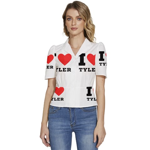 I Love Tyler Puffed Short Sleeve Button Up Jacket by ilovewhateva