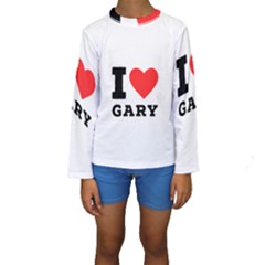 I Love Gary Kids  Long Sleeve Swimwear by ilovewhateva