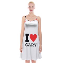 I Love Gary Spaghetti Strap Velvet Dress by ilovewhateva