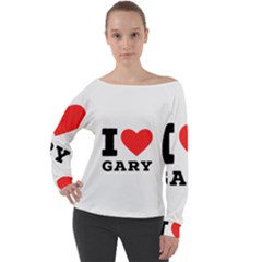 I Love Gary Off Shoulder Long Sleeve Velour Top by ilovewhateva