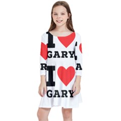 I Love Gary Kids  Quarter Sleeve Skater Dress by ilovewhateva