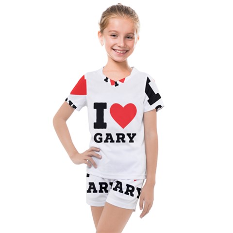 I Love Gary Kids  Mesh Tee And Shorts Set by ilovewhateva