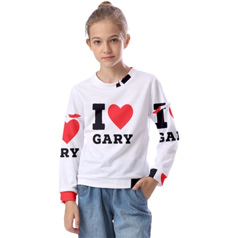 I Love Gary Kids  Long Sleeve Tee With Frill  by ilovewhateva