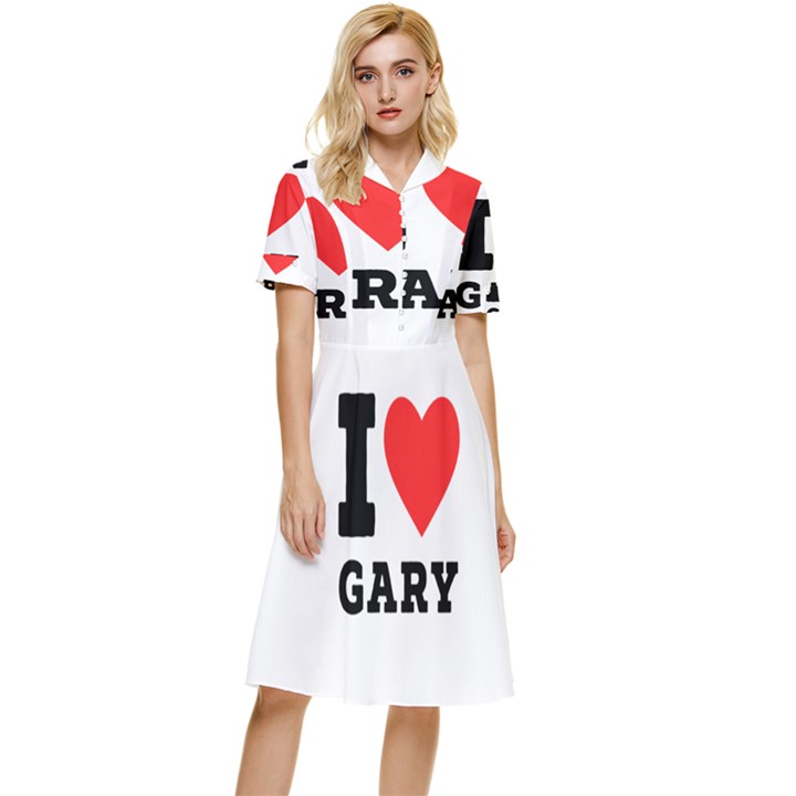 I love gary Button Top Knee Length Dress