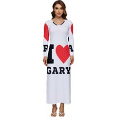 I Love Gary Long Sleeve Longline Maxi Dress by ilovewhateva