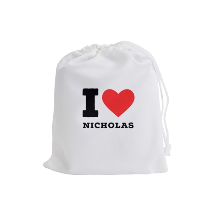 I love nicholas Drawstring Pouch (Large)