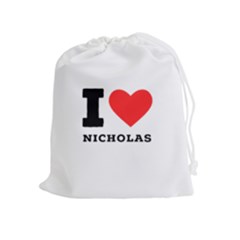 I Love Nicholas Drawstring Pouch (xl) by ilovewhateva