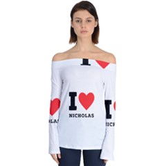 I Love Nicholas Off Shoulder Long Sleeve Top by ilovewhateva