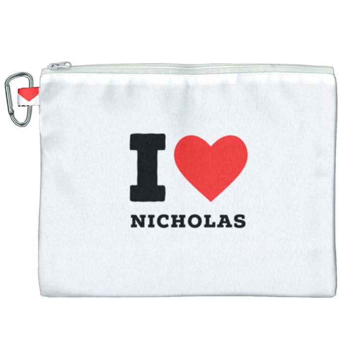 I love nicholas Canvas Cosmetic Bag (XXL)