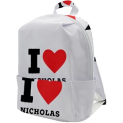 I Love Nicholas Zip Up Backpack by ilovewhateva