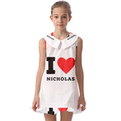 I Love Nicholas Kids  Pilgrim Collar Ruffle Hem Dress by ilovewhateva