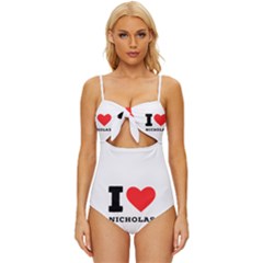 I Love Nicholas Knot Front One-piece Swimsuit by ilovewhateva