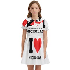 I Love Nicholas Kids  Bow Tie Puff Sleeve Dress by ilovewhateva