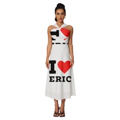 I Love Eric Sleeveless Cross Front Cocktail Midi Chiffon Dress by ilovewhateva