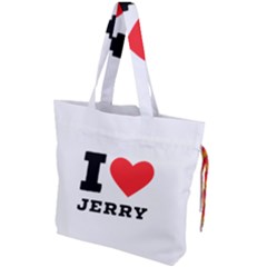 I Love Jerry Drawstring Tote Bag by ilovewhateva