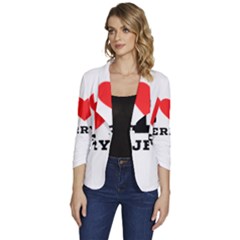 I Love Jerry Women s One-button 3/4 Sleeve Short Jacket