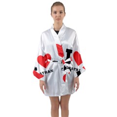 I Love Jonathan Long Sleeve Satin Kimono by ilovewhateva