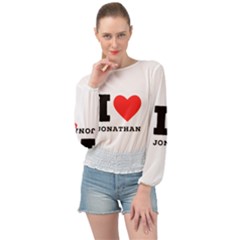 I Love Jonathan Banded Bottom Chiffon Top by ilovewhateva