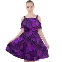 Spheres-combs-structure-regulation Cut Out Shoulders Chiffon Dress by Simbadda