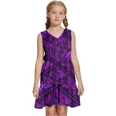 Spheres-combs-structure-regulation Kids  Sleeveless Tiered Mini Dress by Simbadda