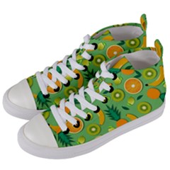 Fruit Tropical Pattern Design Art Women s Mid-top Canvas Sneakers by danenraven