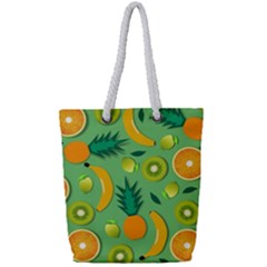 Fruit Tropical Pattern Design Art Full Print Rope Handle Tote (small) by danenraven