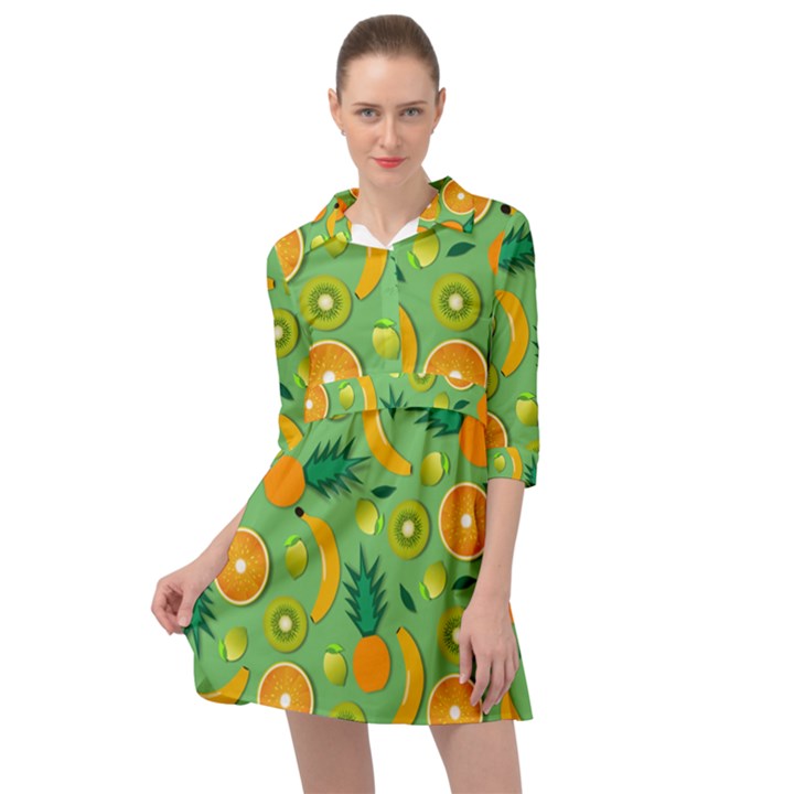 Fruit Tropical Pattern Design Art Mini Skater Shirt Dress