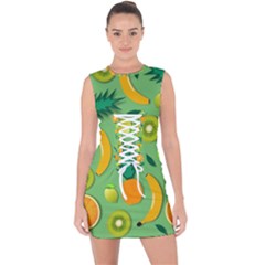 Fruit Tropical Pattern Design Art Lace Up Front Bodycon Dress by danenraven