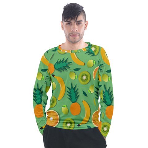 Fruit Tropical Pattern Design Art Men s Long Sleeve Raglan Tee by danenraven