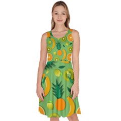 Fruit Tropical Pattern Design Art Knee Length Skater Dress With Pockets by danenraven