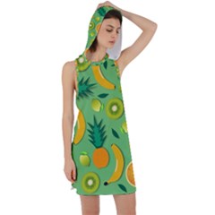 Fruit Tropical Pattern Design Art Racer Back Hoodie Dress by danenraven