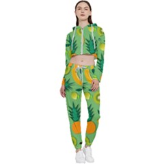 Fruit Tropical Pattern Design Art Cropped Zip Up Lounge Set by danenraven