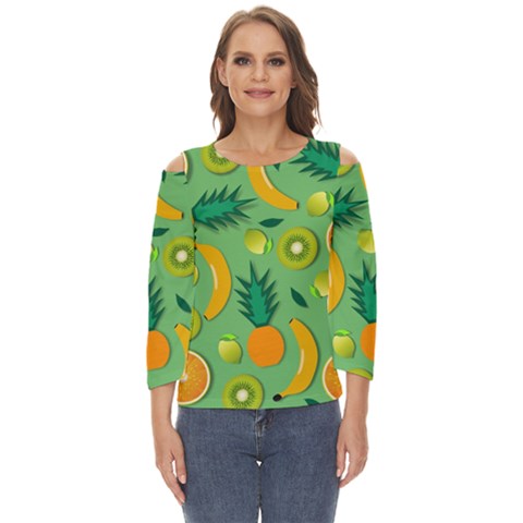 Fruit Tropical Pattern Design Art Cut Out Wide Sleeve Top by danenraven