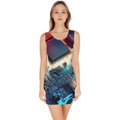 Ai Generated Motherboard City Technology Tech Cpu Bodycon Dress