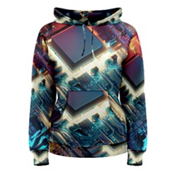 Ai Generated Motherboard City Technology Tech Cpu Women s Pullover Hoodie