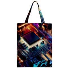 Ai Generated Motherboard City Technology Tech Cpu Zipper Classic Tote Bag