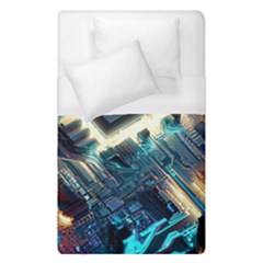 Ai Generated Motherboard City Technology Tech Cpu Duvet Cover (single Size)