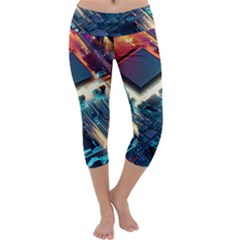 Ai Generated Motherboard City Technology Tech Cpu Capri Yoga Leggings by Jancukart