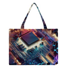 Ai Generated Motherboard City Technology Tech Cpu Medium Tote Bag by Jancukart