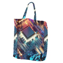 Ai Generated Motherboard City Technology Tech Cpu Giant Grocery Tote