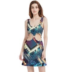 Ai Generated Motherboard City Technology Tech Cpu Velour Cutout Dress