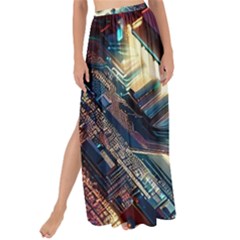 Ai Generated Motherboard City Technology Tech Cpu Maxi Chiffon Tie-up Sarong