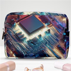 Ai Generated Motherboard City Technology Tech Cpu Make Up Pouch (medium)