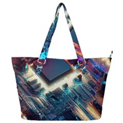 Ai Generated Motherboard City Technology Tech Cpu Full Print Shoulder Bag by Jancukart